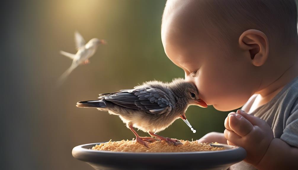 feeding birds by hand
