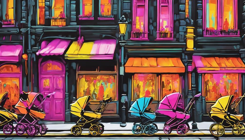 colorful stroller options available