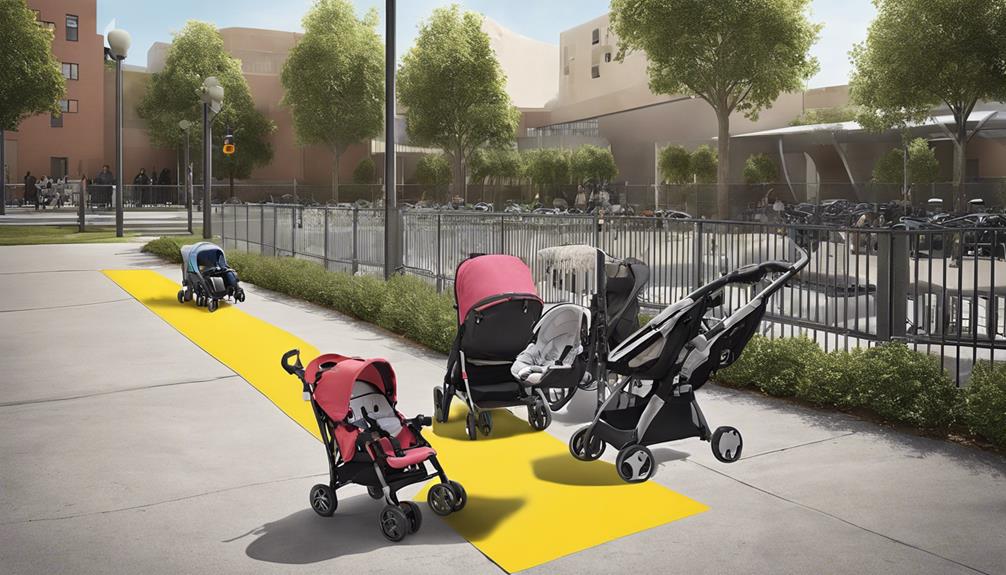 dedicated stroller parking spaces