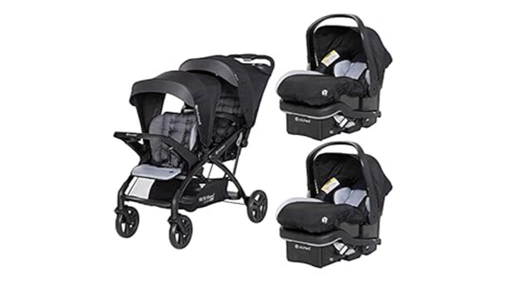 double stroller with car seat
