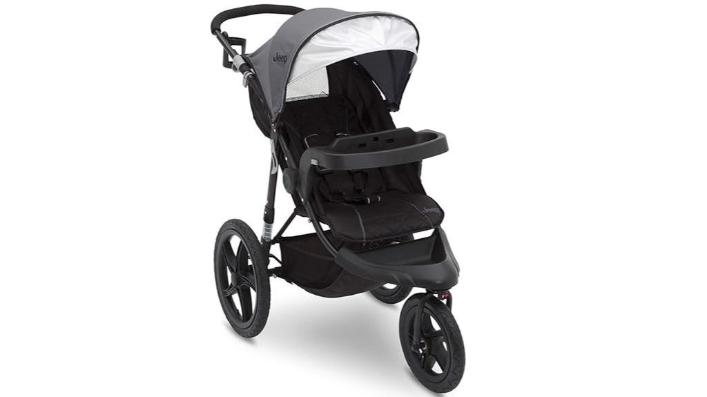 durable grey jogging stroller