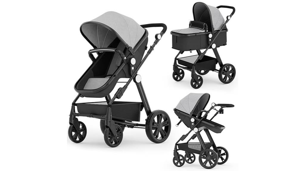 gray baby bassinet stroller