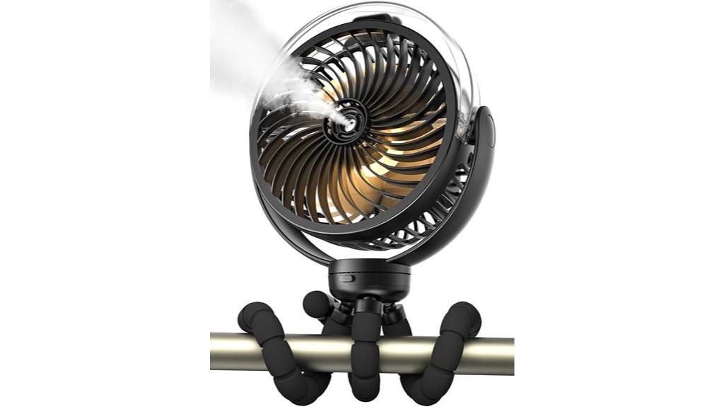 versatile misting stroller fan