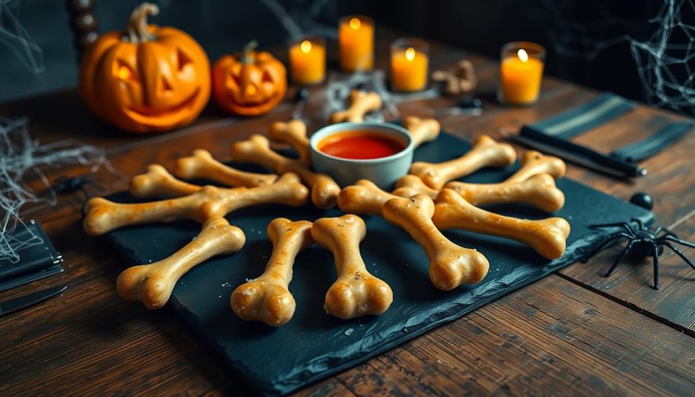 creepy halloween themed breadsticks