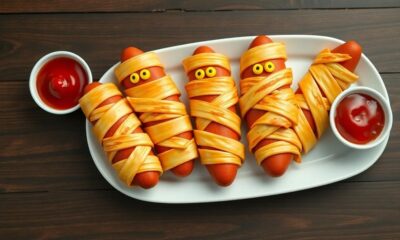 halloween themed sausage wraps