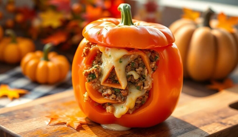 halloween themed stuffed peppers