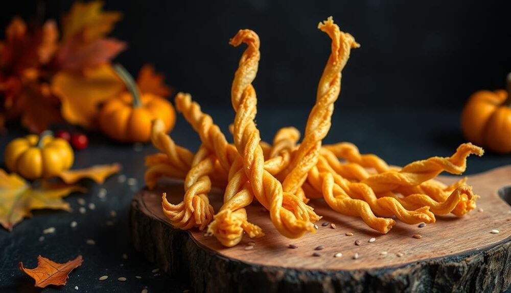 witch themed cheese straw snacks