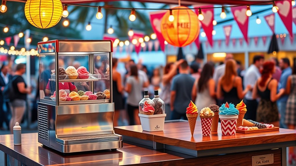 organized attractive ice cream setup