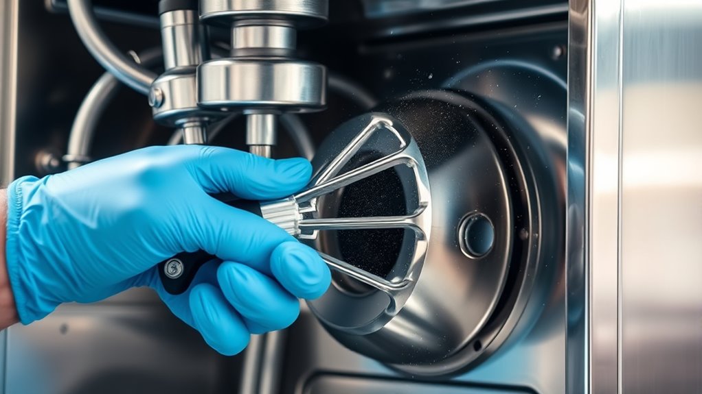 sanitize internal ice cream parts