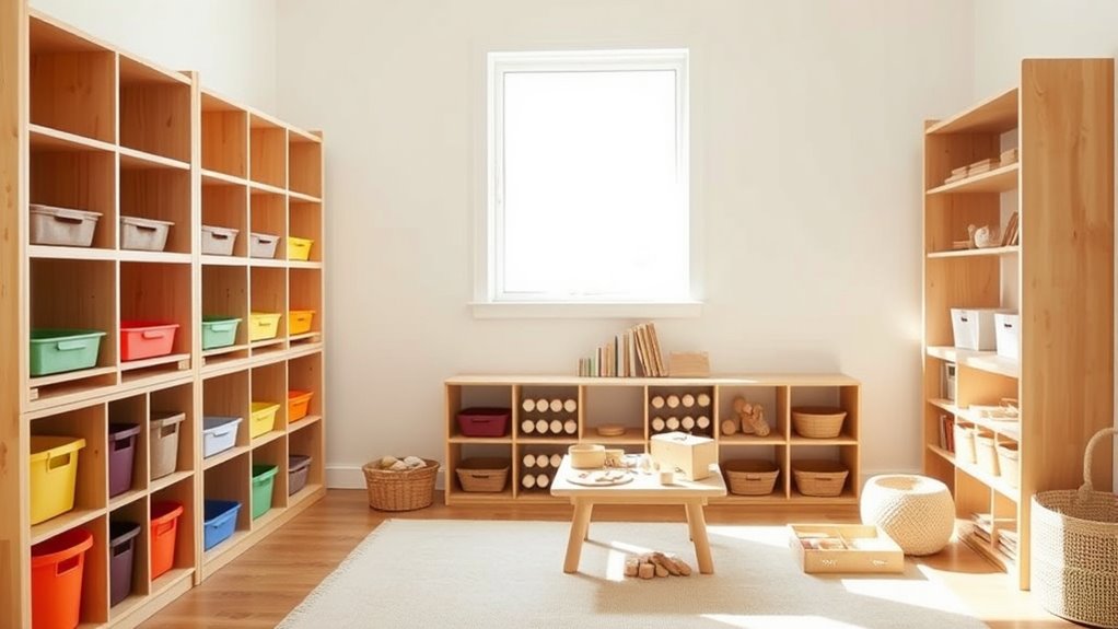 accessible organized toy shelves