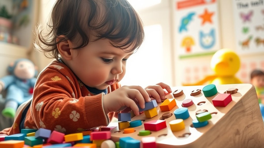 baby explores learns develops