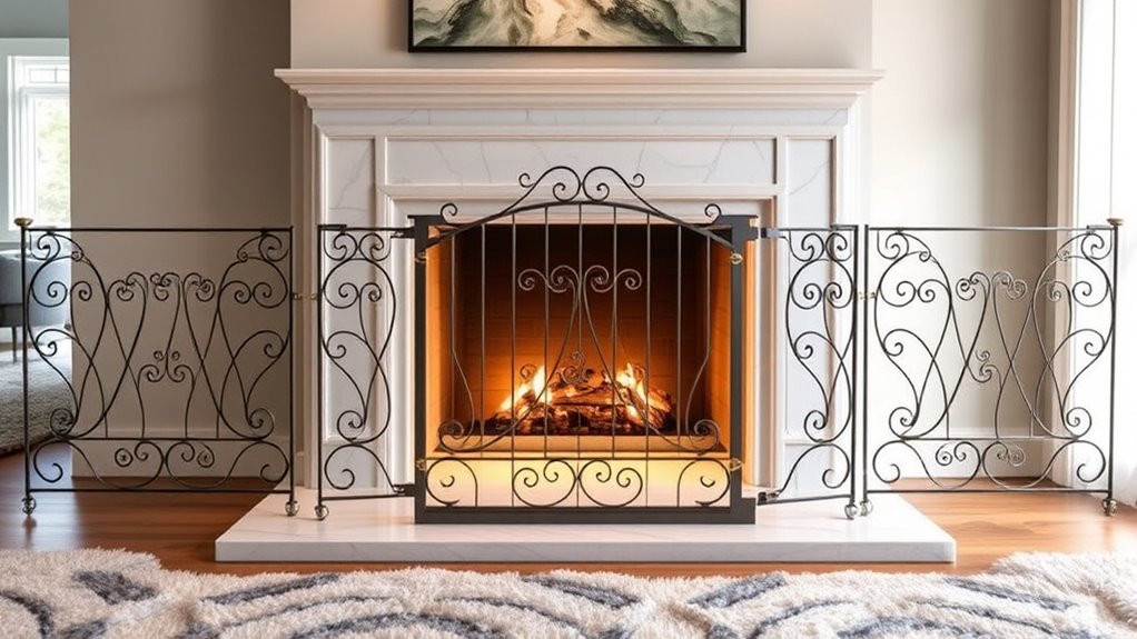 luxury fireplace safety gates