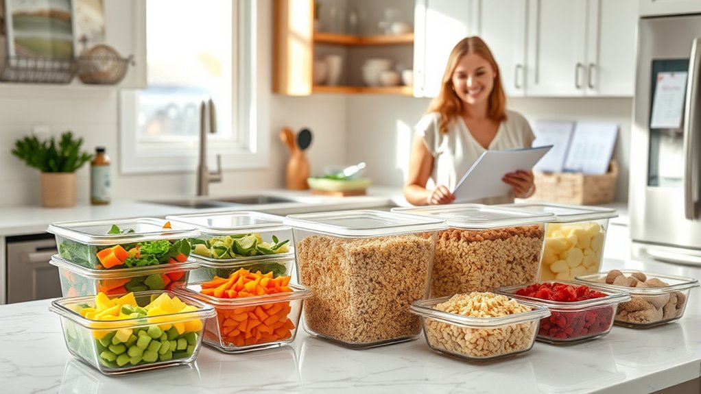 organized weekly meal preparation