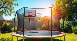 premium garden trampoline basketball