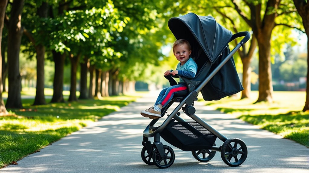 premium strollers with stand