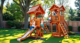 premium wooden backyard climbing structures