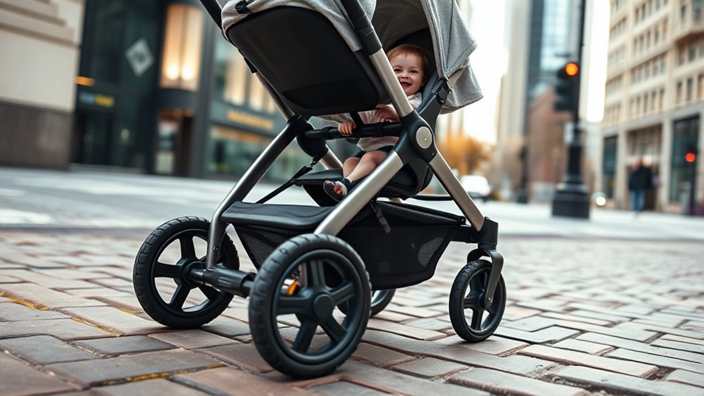 stroller features for uneven