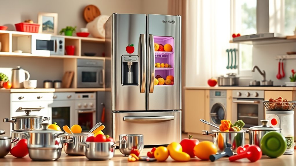top play kitchens with fridges