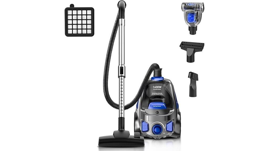 1600w cyclonic bagless cleaner