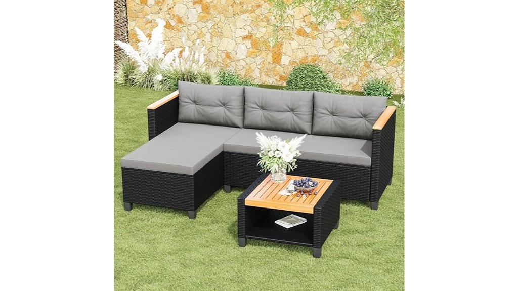 all weather rattan patio set