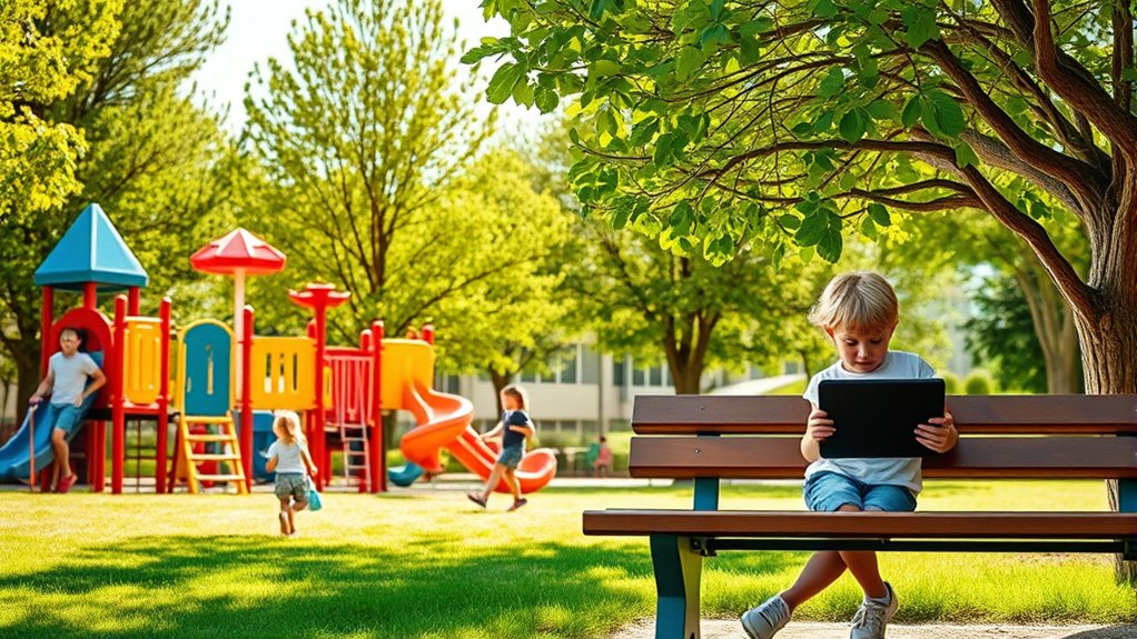 balance screen time outdoors