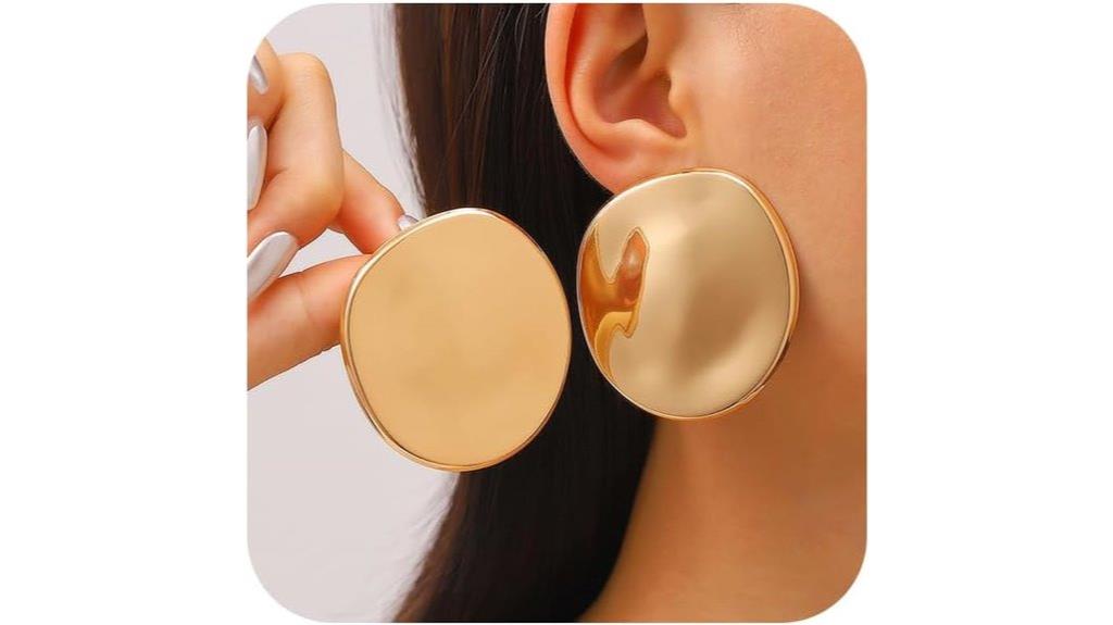 bold gold geometric earrings