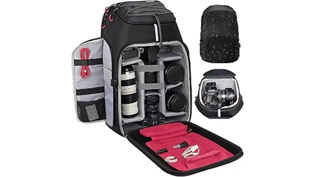 camera backpack with rain cover