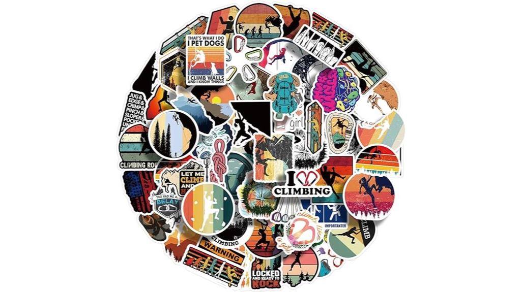 climbing stickers for items