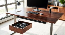 clutter free adjustable desk