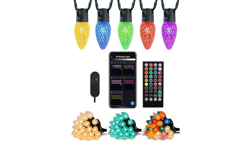 colorful outdoor holiday lighting