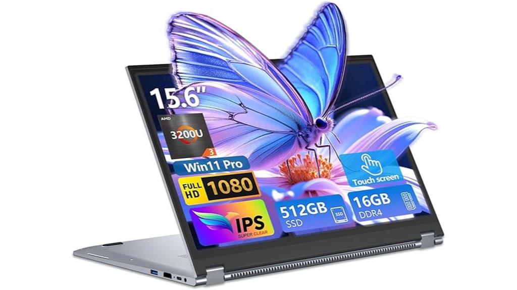 convertible 15 6 inch touchscreen laptop