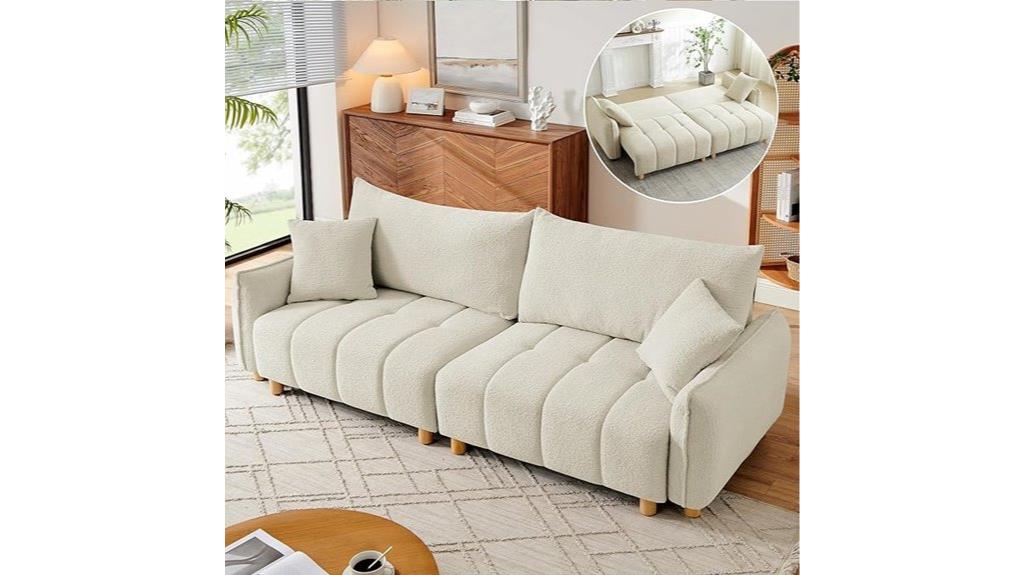 convertible chenille couch bed