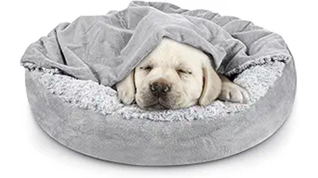 cozy hooded dog bed