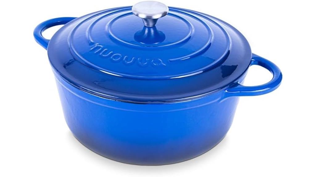 dark blue enamel dutch oven