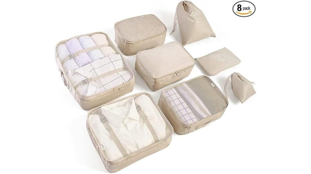 eight piece travel organizer set