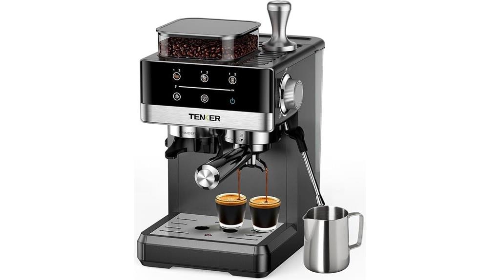 espresso with grinder and frother