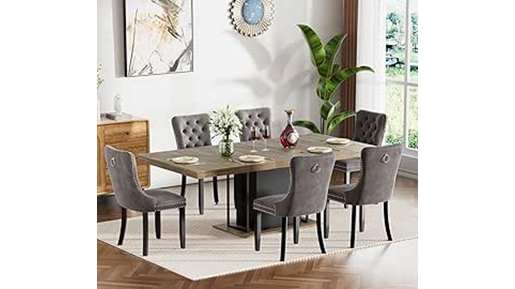 expandable grey dining set