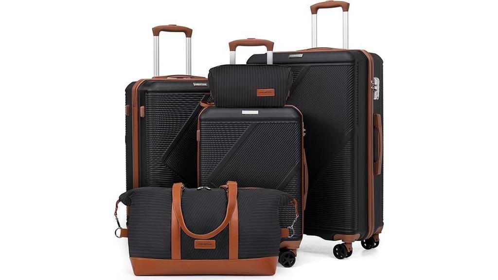 five piece tsa luggage set