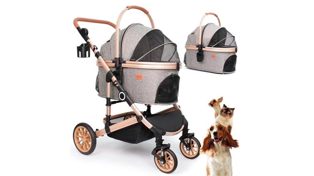 foldable 4 wheel pet carrier