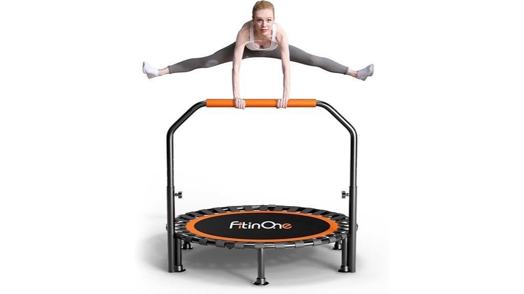 foldable mini trampoline with bands