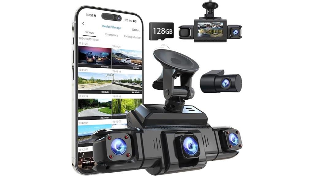 four channel 360 degree dash cam