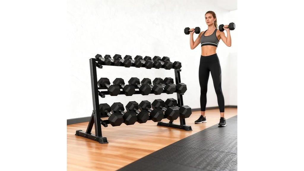 heavyweight dumbbell set with rack