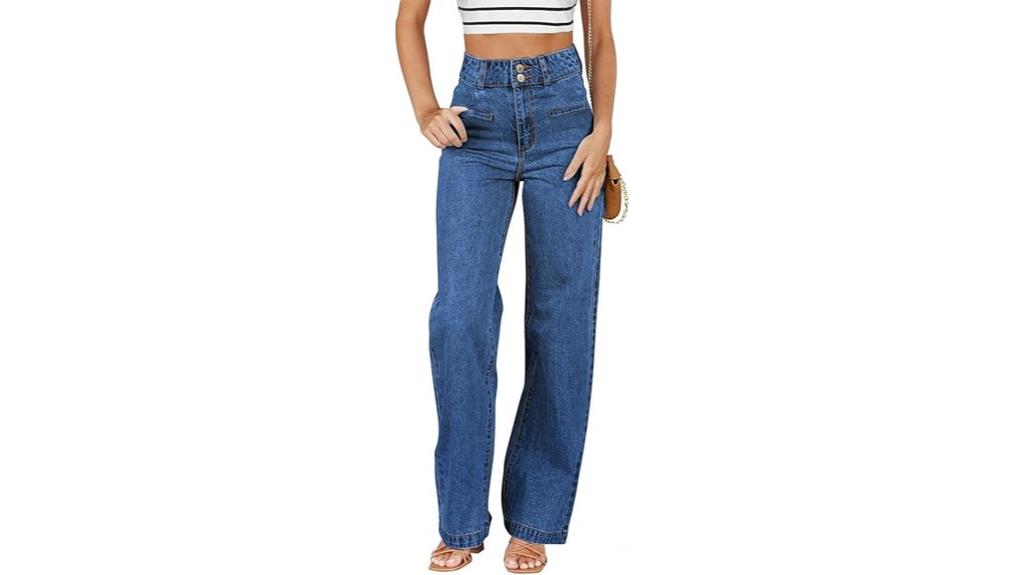 high waisted wide leg jeans
