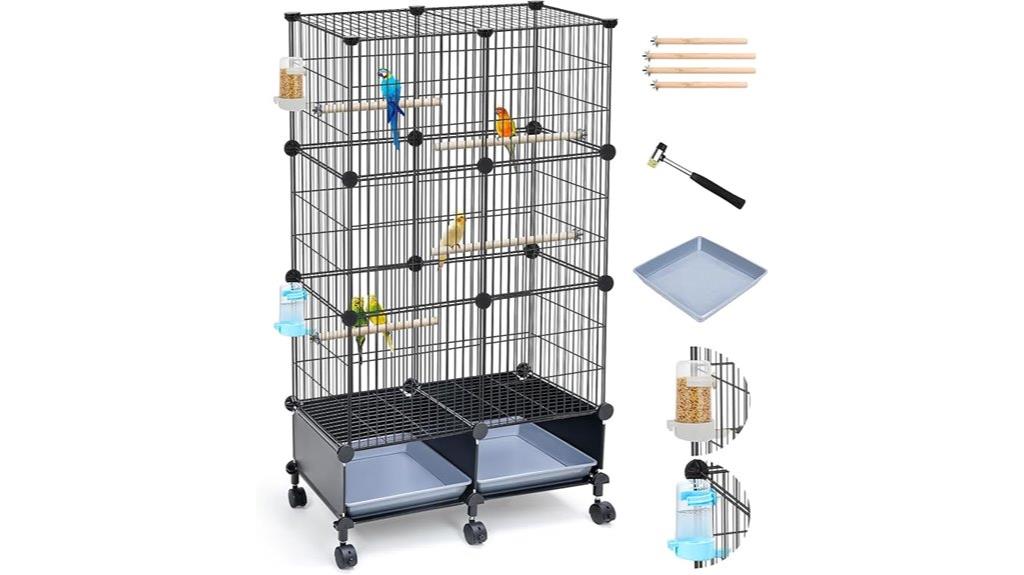 large bird cage set