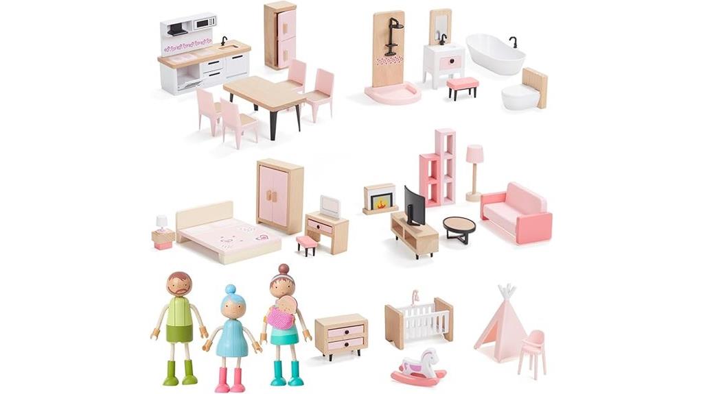 large wooden dollhouse furniture
