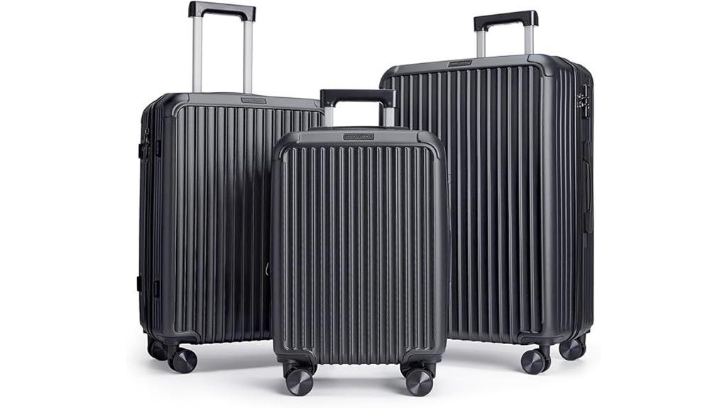 lightweight 3 piece luggage set