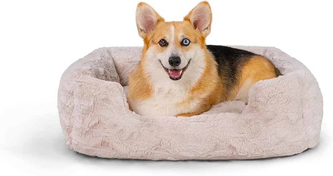 lux faux fur dog bed