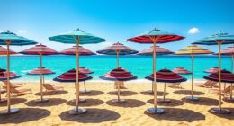 luxury beach umbrella selection
