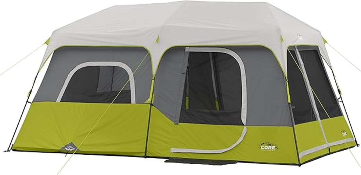 nine person green tent