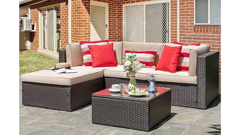 outdoor rattan patio set